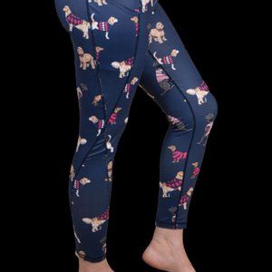 Simply Southern Sport Leggings Lg NWT Navy Dogs